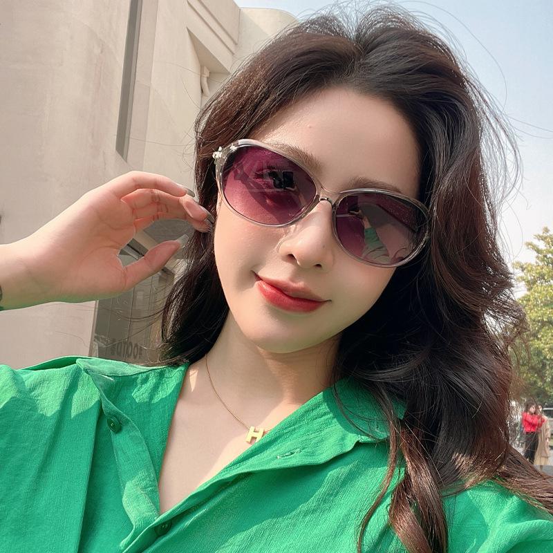 High-End Sunglasses For Women, Fashionable Sunshade, Hanchao Ins Uv Protection With Diamonds, Small Retro.