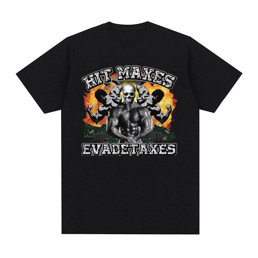 Hit Maxes Steuern Hinterziehen Meme T-Shirt für Männer Frauen Lustige Waschbär Grafik T-Shirts Herrenmode Retro Übergroßes T-Shirt Streetwear