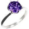 Elegant Adjustable Six-Prong Amethyst Ring for Women
