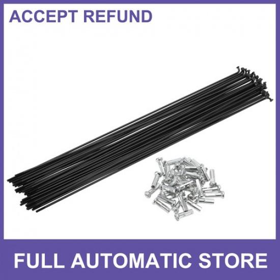 Набор 14G 275мм Длина Спицы Велосипедные Ниппели Углеродистая Сталь Черные Универсальные