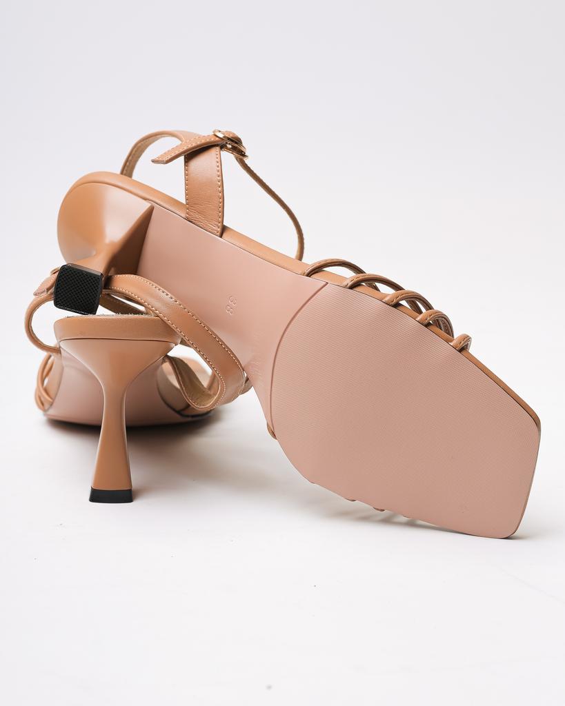 Melanda 5092343 36 Beige Leather Stiletto Sandals