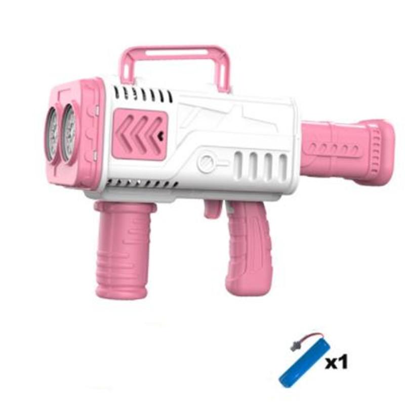 N-Delikli Roket Elektrikli Işıklı Baloncuk Tabancası Çocuklar İçin Otomatik Baloncuk Makinesi Üfleyici Sabun Köpükleri Çocuklar Açık Hava Oyuncak Parti İçin