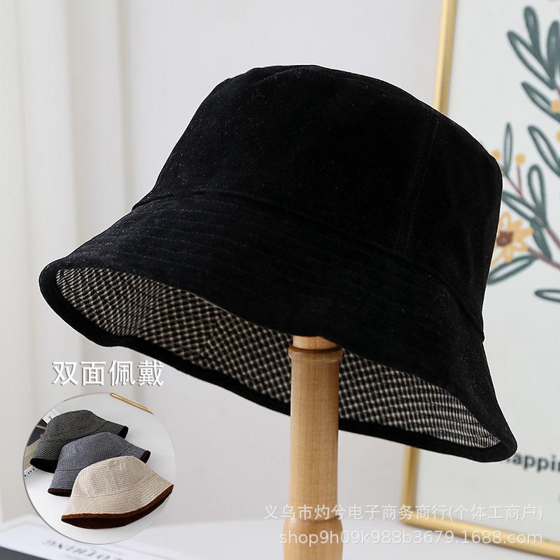 Retro Double-sided Wearing Denim Bucket Hat Women's Summer Face Small Versatile Fashion Sunshade Sunscreen Bucket Basin Hat