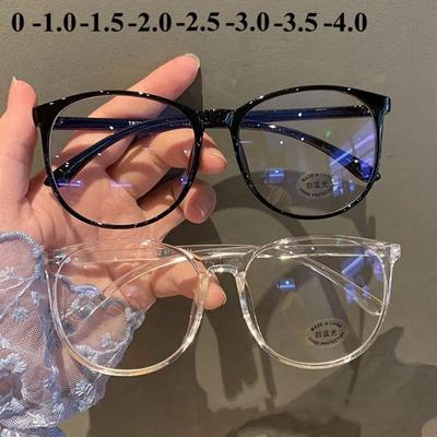 Ultralekkie okrągłe okulary dla osób z krótkowzrocznością Mężczyźni Kobiety Moda Anti Blue Light Okulary korekcyjne 0 ~ -6,0