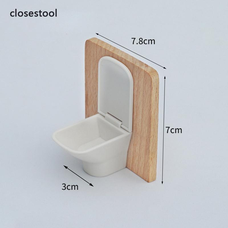 1:12 Dollhouse Miniature Hand Sink Shaver Set Brush Razor Towel Makeup Rack Bath Set Bathroom Model Decor Furniture Accessories