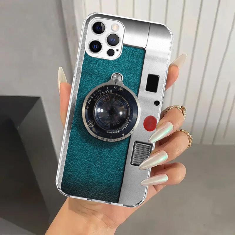 Fashion Classic Camera Lens Phone Case for Iphone 16 15 14 13 12 Mini 11 Pro Max 16E X XS XR 7 Plus 8 SE 2020 Soft Funda Print S