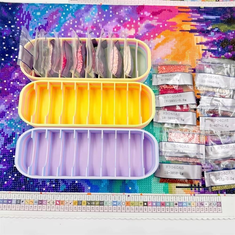 10 Grids Diamond Painting Drill Bag Storage Box Functional Space-Saving Diamond Packets Storage Box Reusable Durable