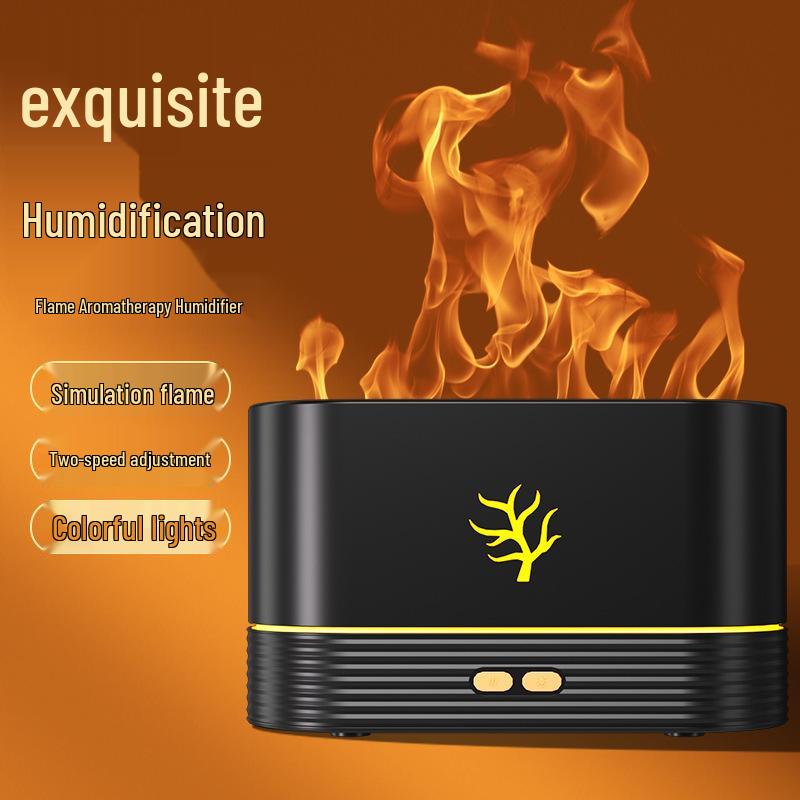 

3D Flame Aroma Diffuser: USB-Powered Colorful Humidifier for Home чорний