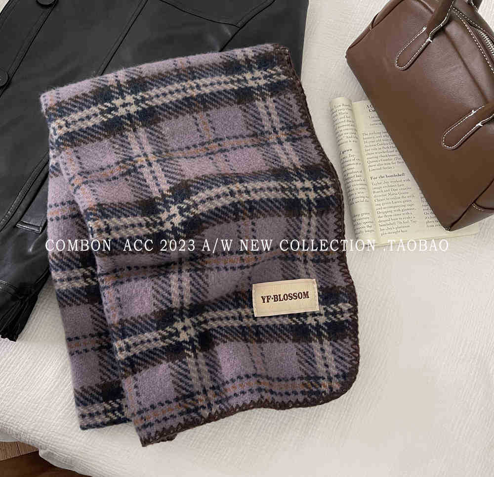 Neujahr Weihnachten Roter Schal Damen Winter England Karomuster Nackenschal Studentengeschenk