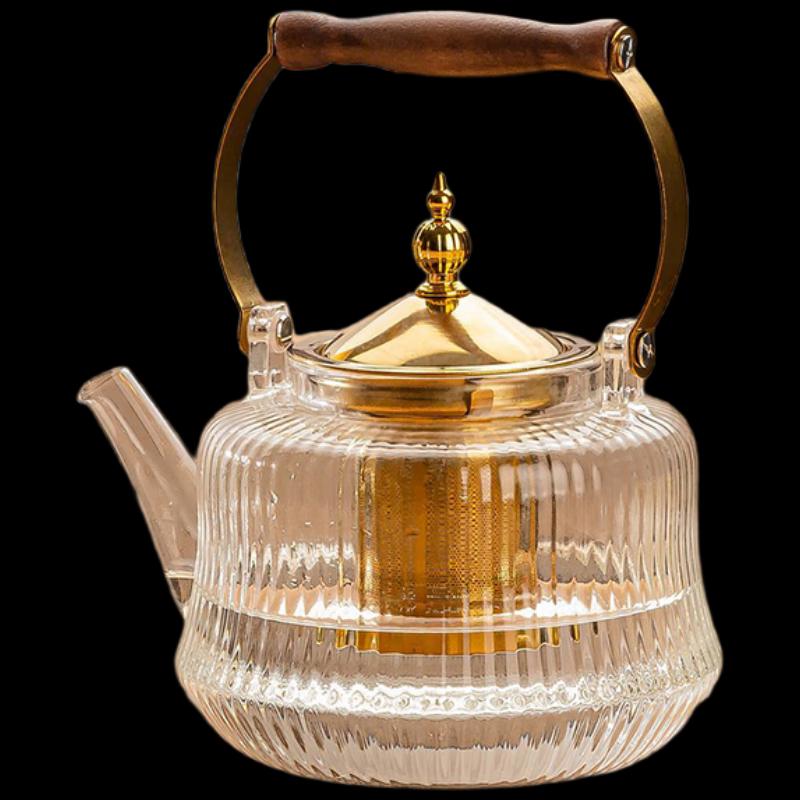 Bashiting High Borosilicate Glass Tea Kettle with Bamboo Handle