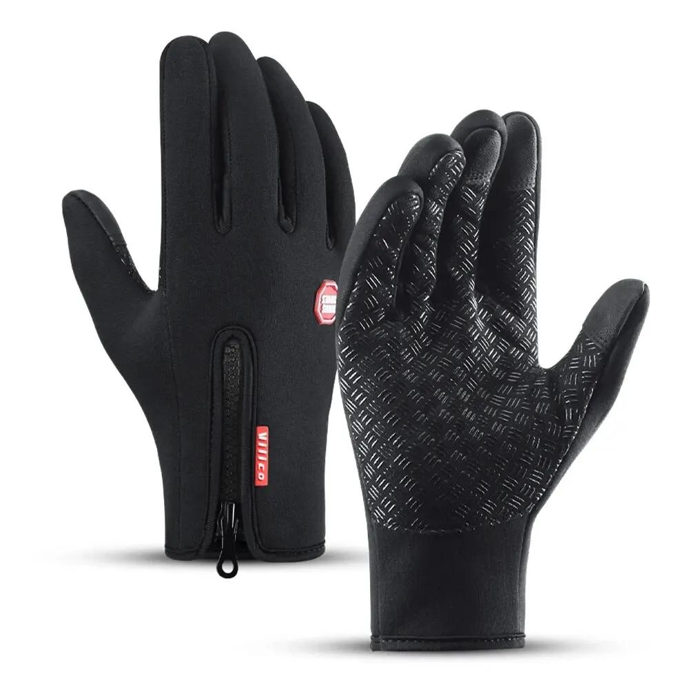Warm Gloves Outdoor Cycling Zipper Gloves Men s Winter Women s Cycling Touchscreen Motorcycle Waterproof Warm Gloves L