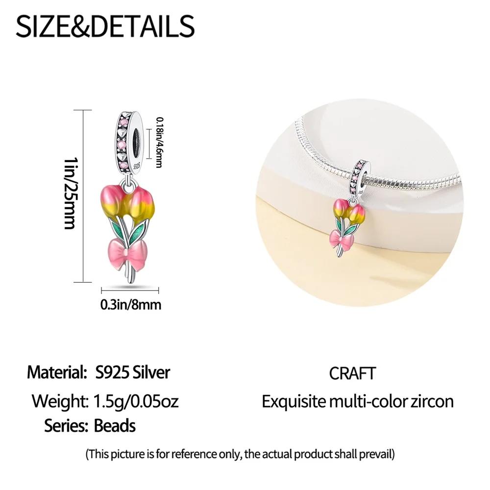 Charm Bead Charms Authentic Copper Tulip Bead Charms Compatible With Bracelets Jewellery Diy Women Party Gift High Quality