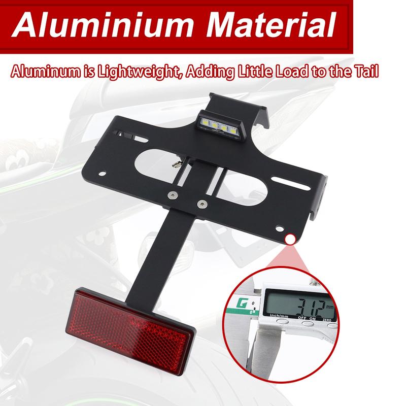Fit For Kawasaki Ninja ZX-10R ZX10R 2008-2010 ZX6R ZX-6R 2018 Rear Tail Tidy License Plate Holder Bracket Fender Eliminator Kit