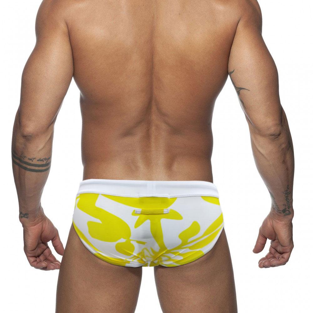 Men's Fashion Floral Printed Swimming Briefs Low Waist Plus Size Summer Beach Wear FREESTYLE UP-LIFT