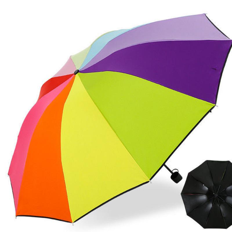 Guarda-sol dobrável de arco-íris de alto valor, protetor solar e proteção UV