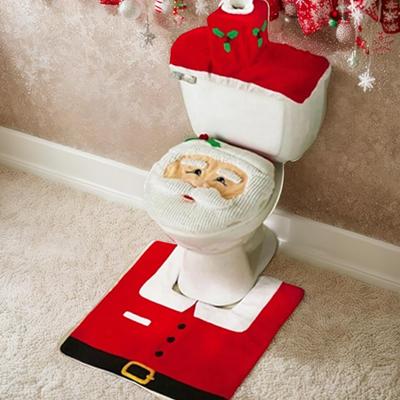 Cute Christmas Toilet Seat Covers Creative Santa Claus Bathroom Mat Christmas Supplies for Home New Year Navidad Gift Decor 2025