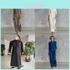 Elegant British Style Long Dress With Button Collar For Casual Office Wear