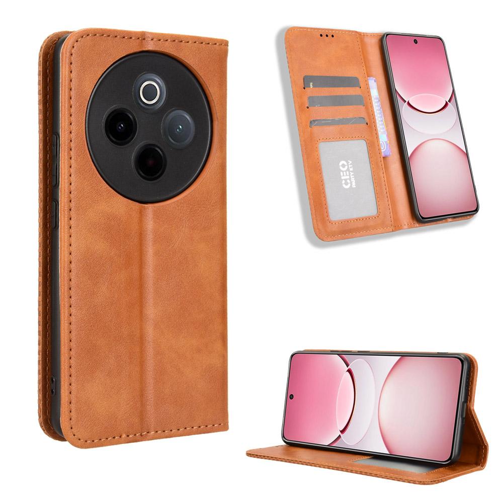 For Vivo Y300 Pro 5G/vivo Y300 Pro+ 5G/vivo iQOO Z10 5G Leather Case Wallet Stand Retro Texture Phone Cover