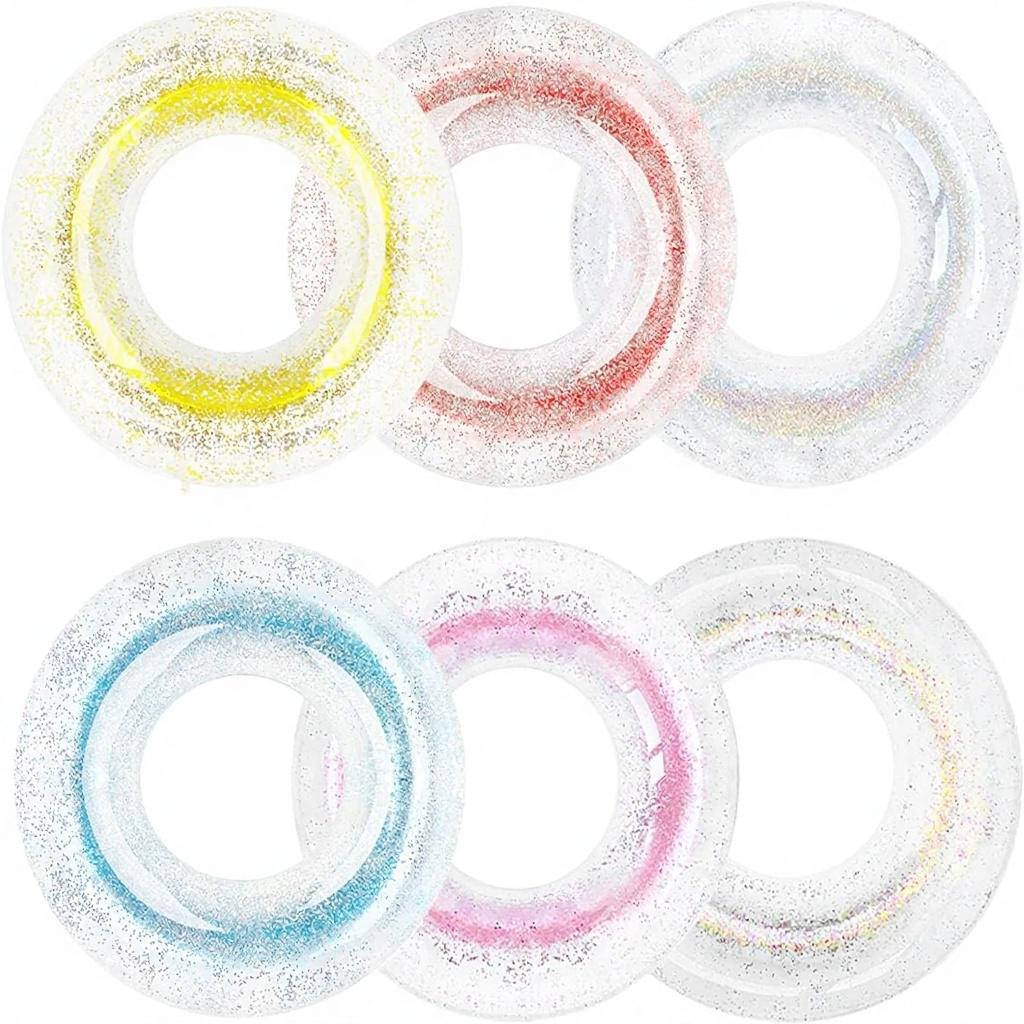 BMJ  Pool Float Pool Floats Women Summer Glitter Ring Confetti Ring Pool Toys Beach Party Transparent Inflatable Floating Rings разноцветный