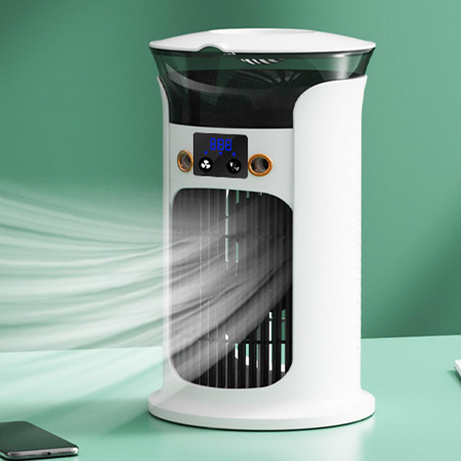 

Маленький воздушный вентилятор для спальни, увлажнитель с обдувом, USB-вентилятор с LED для спальни, гостиной, гаража, дома на колесах, для помещений и улицы, в жаркую погоду CN