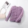 2022 Women's Slim-Fit Collarless Down Jacket - Lightweight Autumn/Winter Round Neck