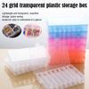 Praktyczne 24-siatkowe przegródki Plastikowe przezroczyste pudełko do przechowywania Kolczyki z biżuterią Koralik Śruba Uchwyt Case Display Organizer Pojemnik