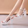Ladies', Summer, High-heeled Sandals, Thick Heels, Thick Soles, Formal Shoes, Practical and Comfortable.