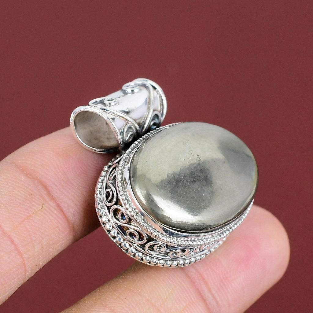 Pyrite Pendant Handmade Gemstone Jewelry 925 Sterling Silver Pendant Vintage Pendant Decent Jewelry Latest Design Pendant Anniversary Gifts
