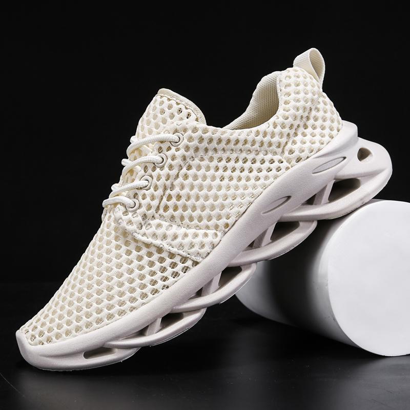 

Summer Unisex Sports Shoes Versatile Sports Casual Men s Hollow Mesh Sneakers Shoes Sneakers for women 45 бежевий