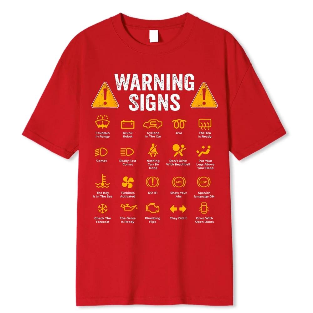 Funny Driving Warning Signs 101 Auto Mechanic Gift Driver T-Shirt Oversized Casual T Shirt Cotton Mens Tops Tees Cotton Clothing