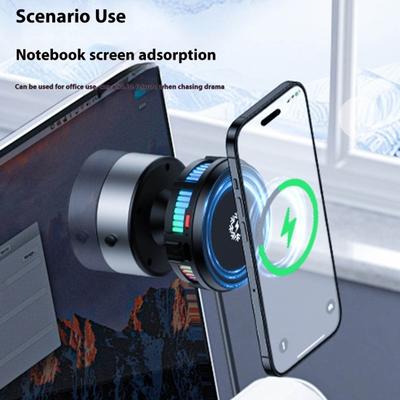 Magnetischer Autotelefonhalter, 15 W, kabelloser Ladeständer, schnelle Wärmeableitung, intelligente Temperaturregelung, freihändige Lüftungshalterung für das iPhone