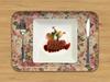 Tatsucraft NR Lunch Tray, Medium, 33cm, Web Original Model, Victorian Old Rose Design, Non-Slip, Microwave-Safe, Stylish Plastic Tray, Serving Tray,