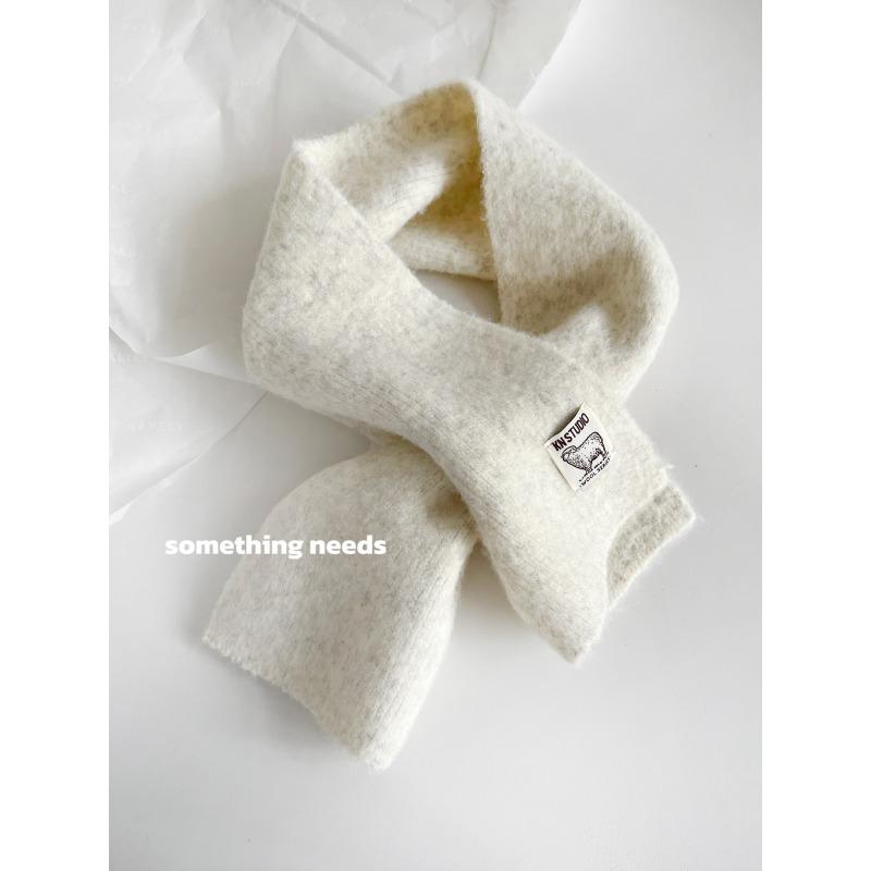 Зимний шерстяной вязаный однотонный шарф для женщин Простой новый модный бафф и шарф для пар 90*27cm