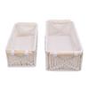 2PCS Bohemian Tassel Storage Baskets Handmade Woven Decorative Countertop Toilet Tank Topper Paper Basket Cabinet