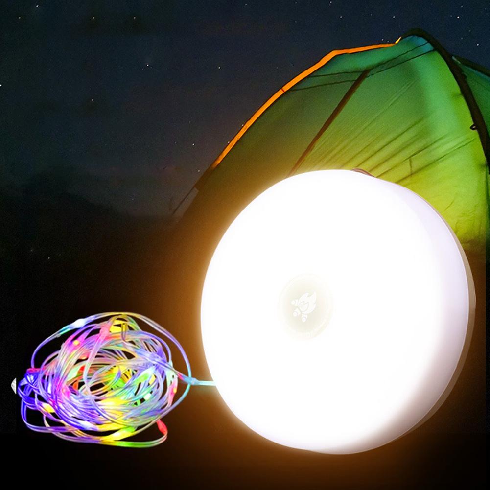 Solar Camping String Lights Rechargeable Camping Lantern Waterproof Hanging Tent Light Camping Light for Hiking Yard Decorations