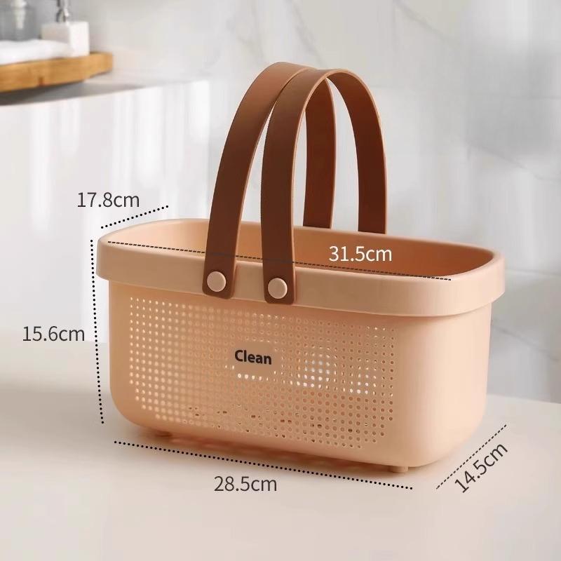 Portable Handle Bath Basket Plastic Mesh Basket Bathroom Shower Wash Bath Large Capacity Storage Basket Toilet Cleaning Supplies