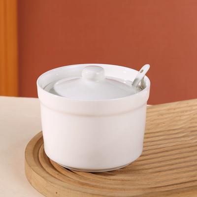 Straight Ceramic Seasoning Jar with Lid Kitchen Salt and Spice Canister