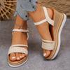 Sandali con Zeppa Intrecciati alla Moda per Donna Sandali Piattaforma Leggeri con Cinturino a Fibbia Donna Estate Suola Spessa Sandali da Spiaggia Donna