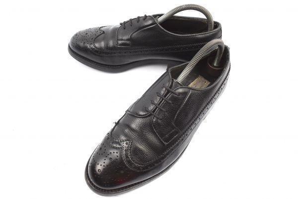 FABI/Vintage Handmade Leather Wingtip Shoes/26.0-26.5/Black/Dress/Business(USED)