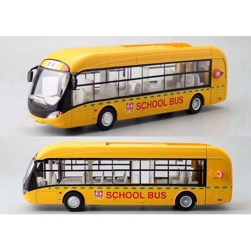 Car 132 Model Alloy Diecast Bus With Lights Sound For Decoration Gifts Kids