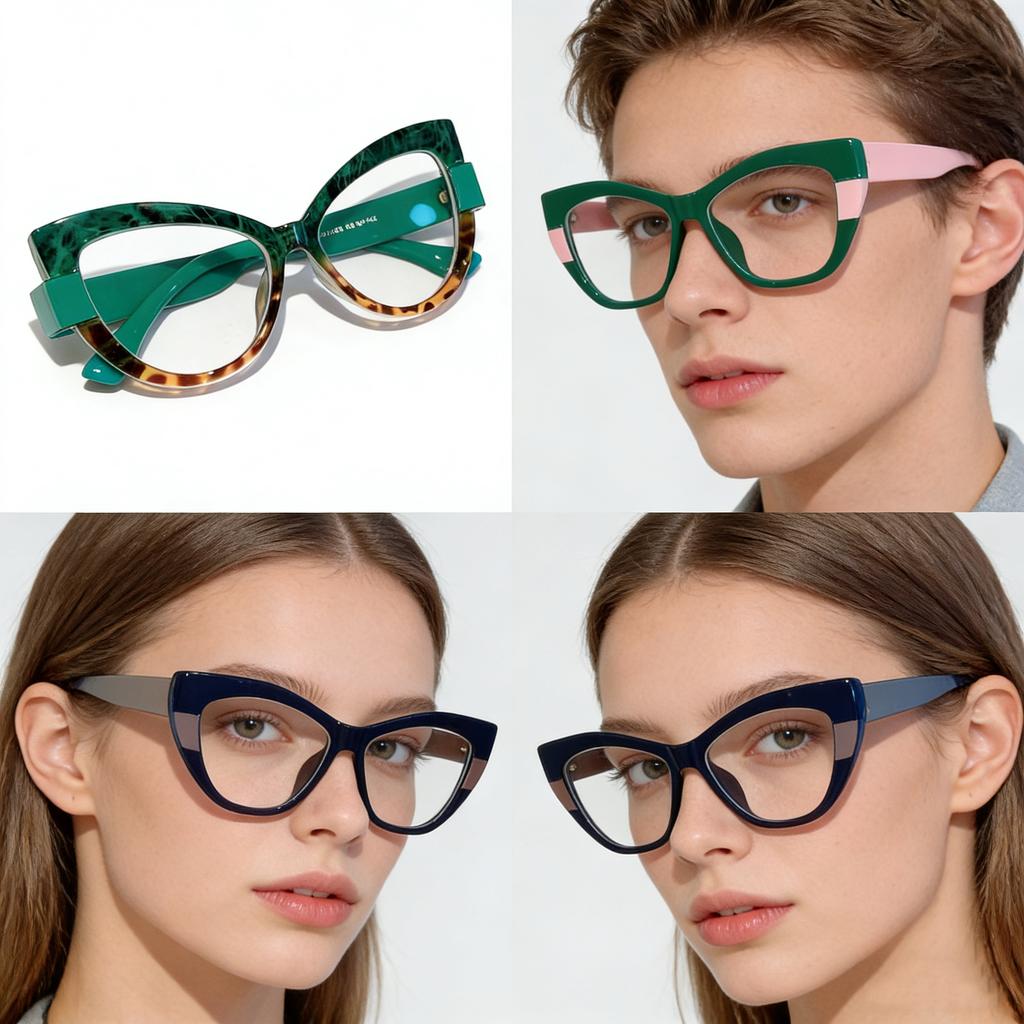 2026 Retro Cat Eye Glasses Frames Women Vintage Big Frame Computer Optical Eyeglasses Clear Lens Fashion Lady Spectacles
