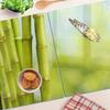 Glass Kitchen Chopping Boards with Bamboo and Butterfly Graphics 2x40x52 cm