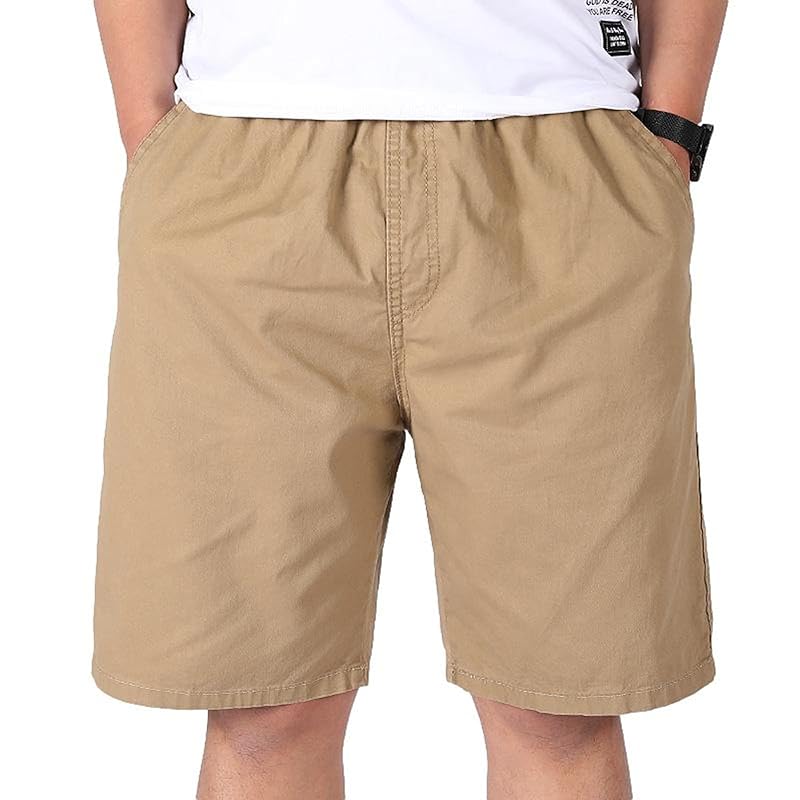 

[Lyrica] shorts short pants shorts half shorts above the knee knee length cotton cotton Chino outdoor waist rubber pocket casual men s (beige, XXL)