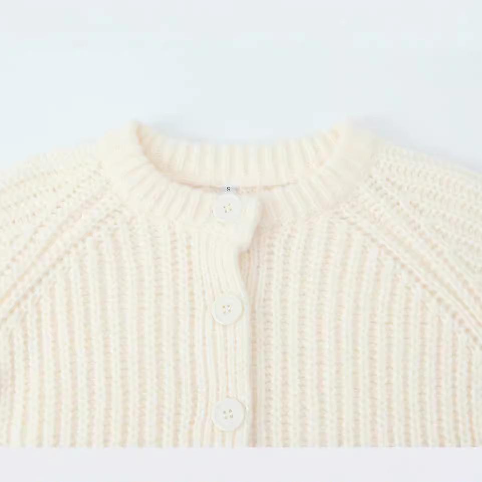 Women's 2024 Autumn Bubble Sleeve Knit Cardigan - Euro-America Style