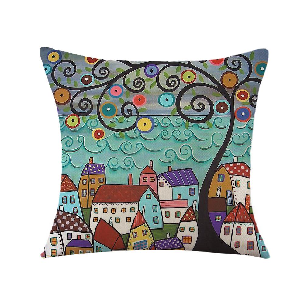 Pillow Printed Cartoon Pillowcase Car Pillow Bedside Backrest Cushion Cover Linen Pillowcase