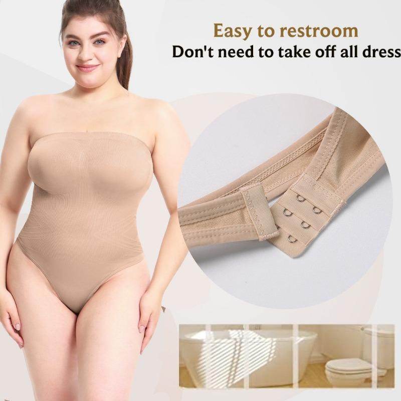 Plus Size Bodysuit Shapewear Women's Tummy Control Sculpting Bodysuit One-piece Underwear