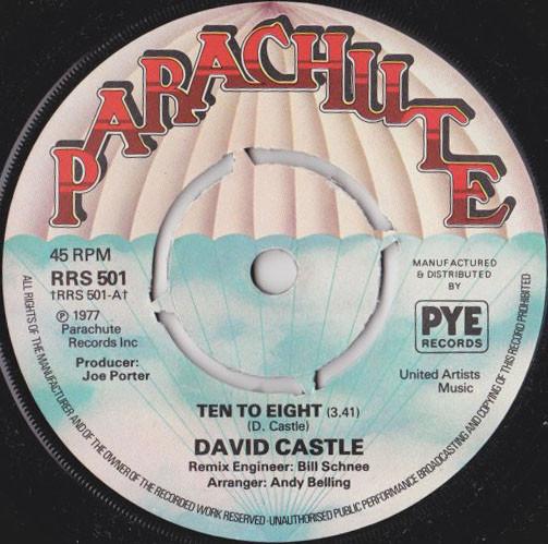 

7inch Record DAVID CASTLE Ten To Eight RRS501 Parachute Recor 1977 UK Dance Electronica Used