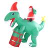 5.9FT Inflatable Father Xmas Ride On Dinosaur IP44 Water Proof Blow Up Xmas Yard Decoration for Home Outdoor Party US