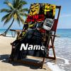 Custom Name Personalized Batman Print Beach Towel, for Trip Camping Beach Party Home Decor, Birthday Gift for Family & Friends
