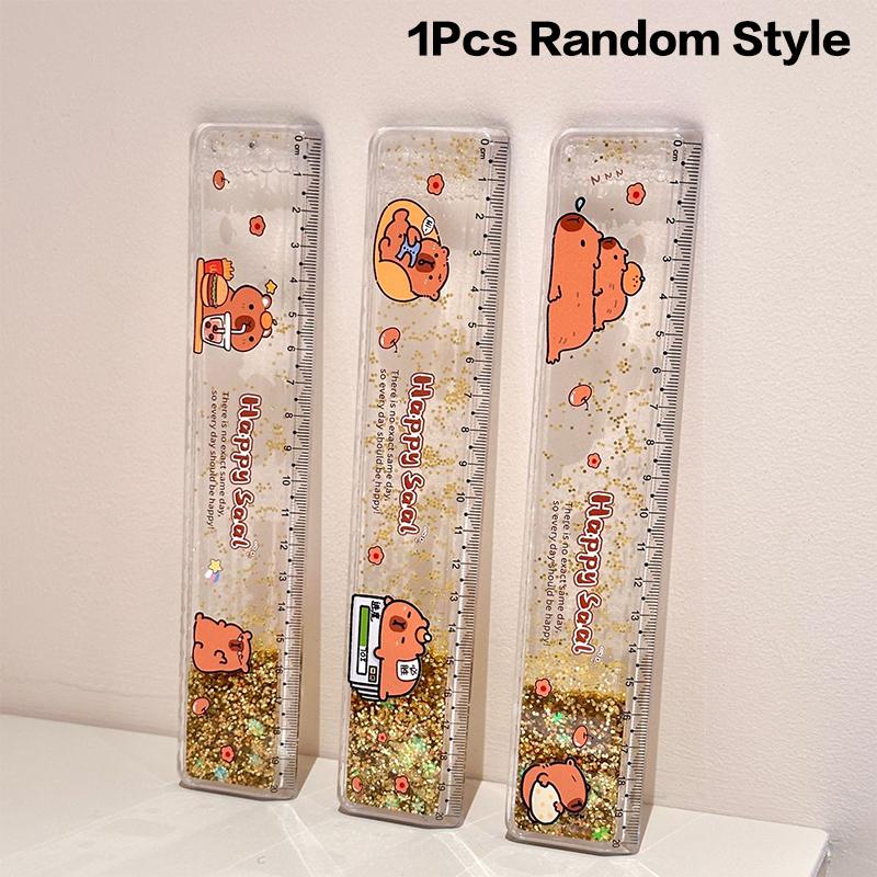 

Мультяшная Милая Капибара Текучий Песок Линейка Милая Линейка Портативные Измерительные Инструменты Школьные Офисные Принадлежности Подарки 1pc